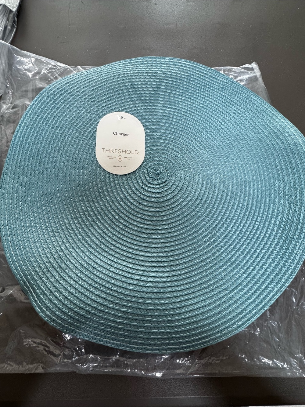 Threshold Teal Woven Round Charger Placemats